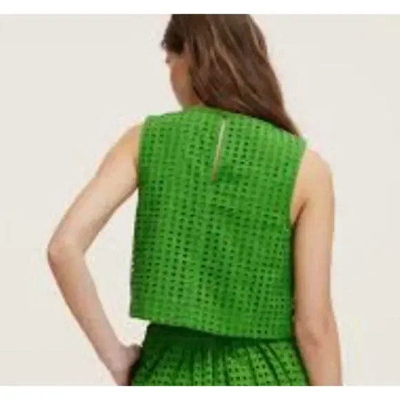NWT GREEN Kate Spade New York x Target Women's Eyelet Shell Tank Top XXS - Picture 2 of 14